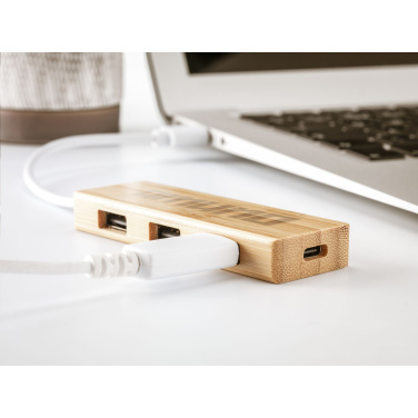 Logo trade firmakingituse pilt: Bambusest USB-jaotur
