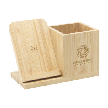 Logotrade ärikingituse foto: Bamboo Boss 15W laadija/pliiatsihoidja