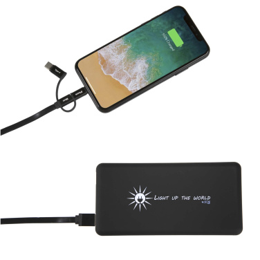 Logotrade reklaamkingituse foto: SCX.design P30 8000 mAh valgustusega päikesepatareiga akupank
