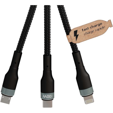 Logotrade reklaamkingid pilt: SCX.design C53 100 W 5-ühes rPET ülikiire laadimiskaabel