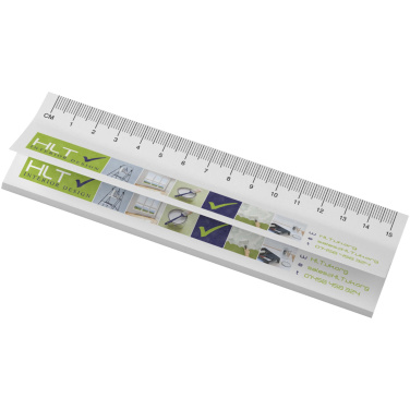 Logo trade reklaamtoote pilt: Sticky-Mate® taaskasutatud kleeppaberid trükitud 15 cm joonlauaga