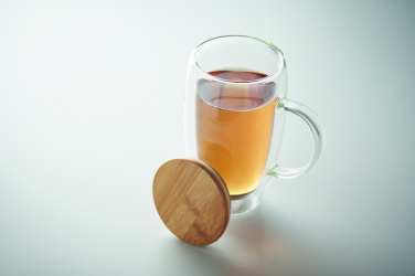 Logo trade reklaamkingi pilt: Topeltseinaga klaasist kruus kaanega 450ml