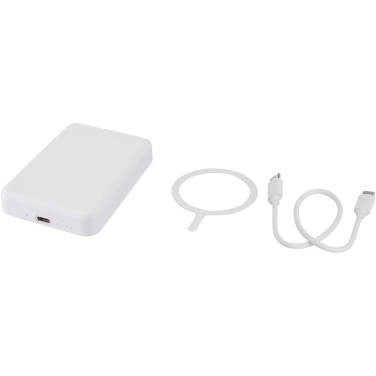 Logo trade reklaamtoote pilt: Acrab 5000 mAh 15W magnetiline juhtmevaba varupatarei koos 20W PD-ga - valmistatud taaskasutatud plastist