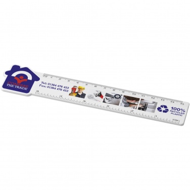Logotrade mainostuote tuotekuva: Tait 15 cm Talonmuotoinen kierrätysmuovista valmisetttu viivain