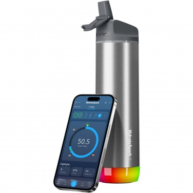 Logotrade mainostuote tuotekuva: HidrateSpark® PRO 620 ml:n tyhjiöeristetty ruostumattomasta teräksestä valmistettu älykäs vesipullo