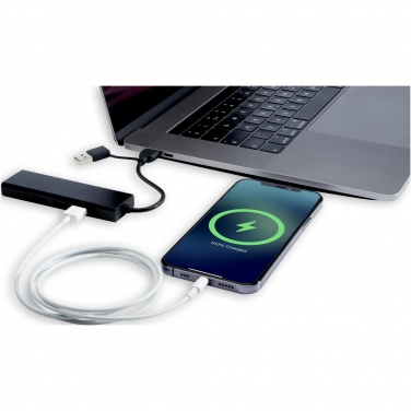 Logotrade liikelahja tuotekuva: Rise RCS-kierrätetystä alumiinista valmistettu USB 2.0 -keskitin