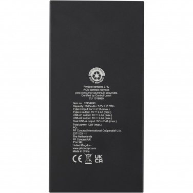 Logo trade mainoslahja kuva: Connect 5 000 mAh:n varavirtalähde RCS-kierrätetystä alumiinista 