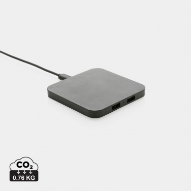 Logotrade liikelahja mainoslahja kuva: RCS 10W langaton laturi USB porteilla kierrätetystä muovista