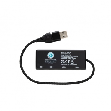 Logotrade liikelahja tuotekuva: Link RCS kaksoistulo USB-hub kierrätysmuovia ja bambua