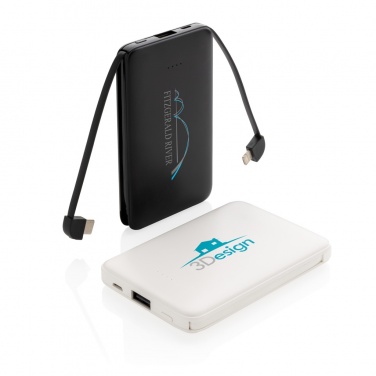 Logotrade mainostuotet kuva: Pieni 5 000 mAh:n johdollinen varavirtalähde