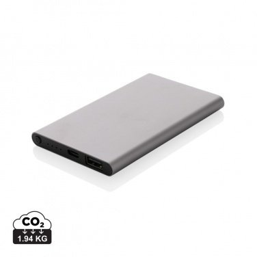 Logo trade mainoslahja ja liikelahja tuotekuva: 4000mAh virtapankki USB-C:llä RCS muovista/alumiinista