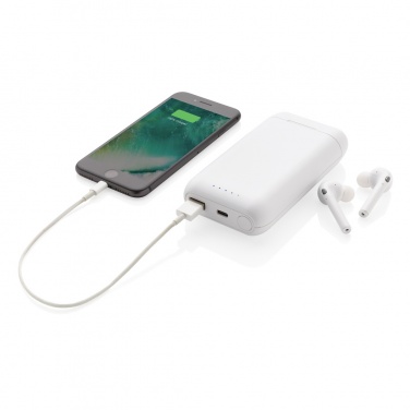 Logo trade mainoslahja ja liikelahja tuotekuva: Liberty TWS nappikuulokkeet 5.000 mAh varavirtalähteellä