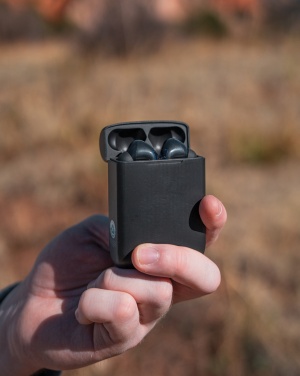 Logotrade mainostuotet kuva: Skywave aurinkovoimakuulokkeet RCS kierrätetystä muovista