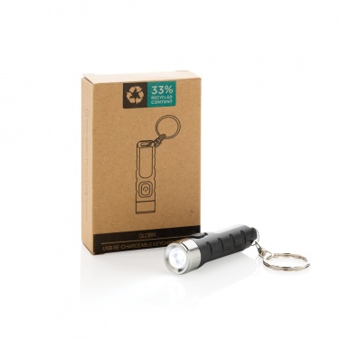 Logo trade mainoslahjat tuotekuva: Globix RCS USB-ladattava avaimenperä taskulamppu