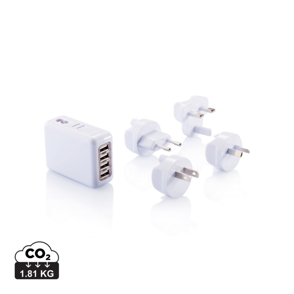 Logo trade mainoslahjat ja liikelahjat kuva: Matkapistoke 4 USB-portilla