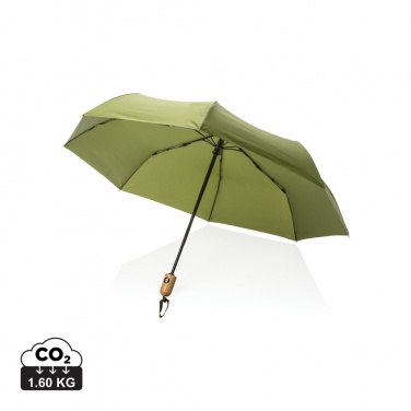 Logotrade mainoslahjat kuva: 21" Impact AWARE™ RPET 190T auto open/close bambusateenvarjo