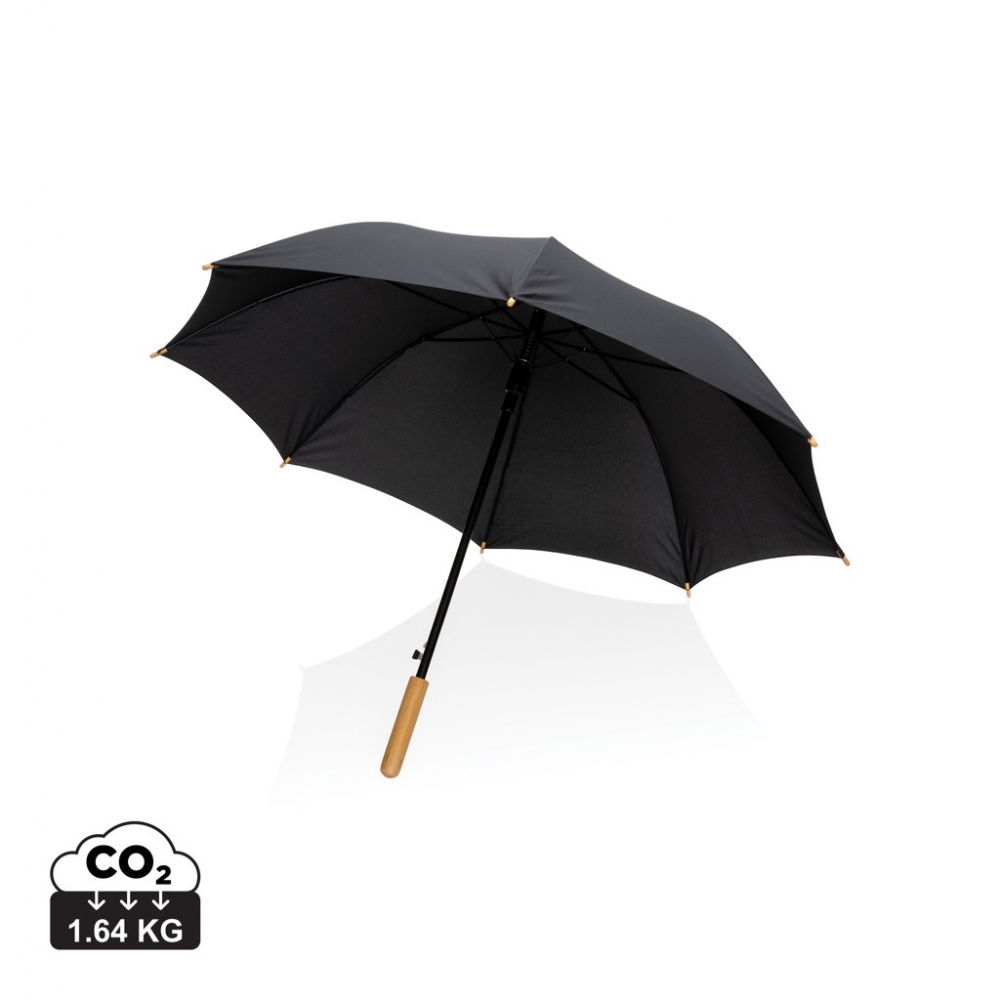 Logo trade liikelahjat tuotekuva: 23" Impact AWARE™ RPET 190T auto-open bambusateenvarjo