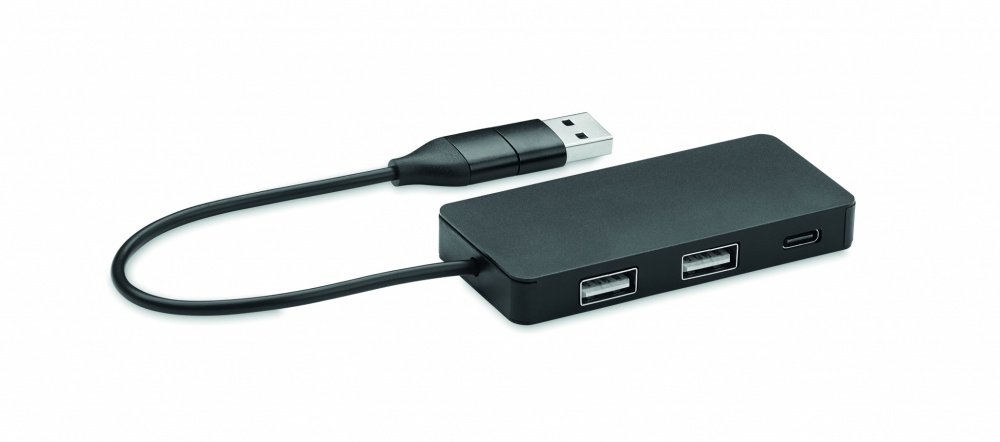Logotrade liikelahja tuotekuva: 3 portin USB-keskitin