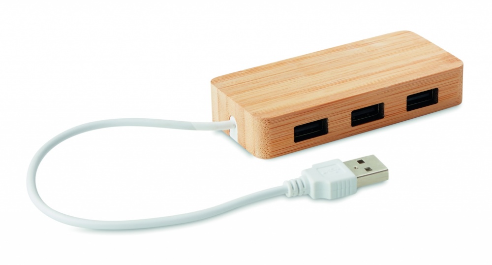 Logo trade mainostuotet tuotekuva: Bambu USB- keskitin
