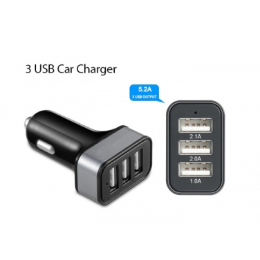 Logotrade mainostuotet kuva: Autolaturi 3 USB-portilla