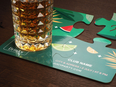 Logo trade liikelahja mainoslahja tuotekuva: 4 PUZZLE-lasialustan sarja 1835117
