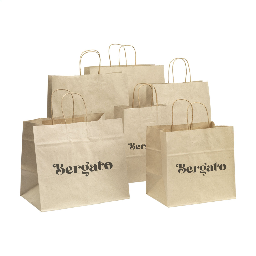 Logotrade liikelahjat kuva: Leaf It Bag Leveä kierrätetty ruohopaperi (90 g/m²) L