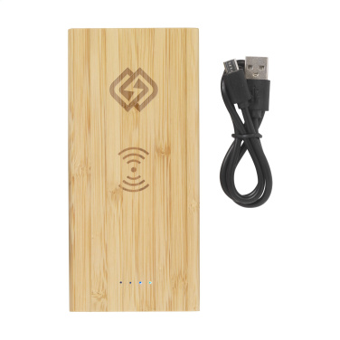 Logotrade liikelahjat kuva: Bamboo 8000 Wireless Powerbank langaton laturi