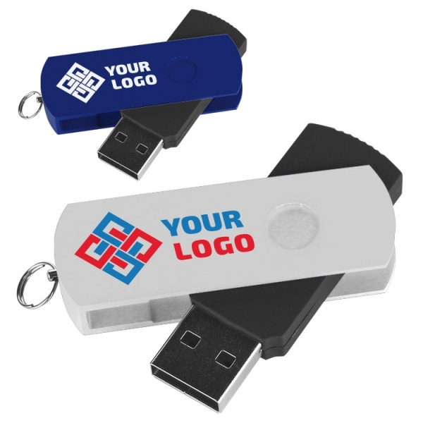 Logo trade mainoslahja kuva: Metalli- ja muovinen USB-tikku