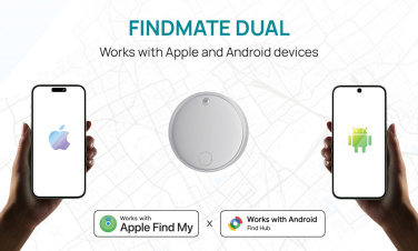 Logotrade mainoslahjat kuva: Findmate Dual RCS -esinepaikannin, kierrätysmuovia, IPX5