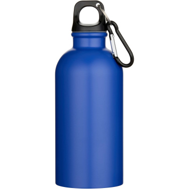 Logo trade mainostuote kuva: Oregon 400 ml:n RCS-sertifioitu, yksiseinämäinen, ruostumattomasta teräksestä valmistettu vesipullo karabiinihaalla