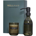 Wellmark Discovery 250 ml:n käsisaippua-annostelija ja 150 g:n tuoksukynttiläsetti, Musta