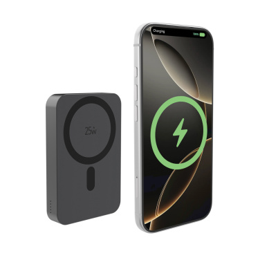Logo trade mainoslahjat ja liikelahjat kuva: Quantum ultra-nopea 10 000 mAh magneettinen 25 W powerbank.