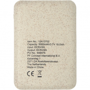 Logotrade reklaminiai produktai nuotrauka: Asama 5000 mAh kviečių šiaudų maitinimo bankas