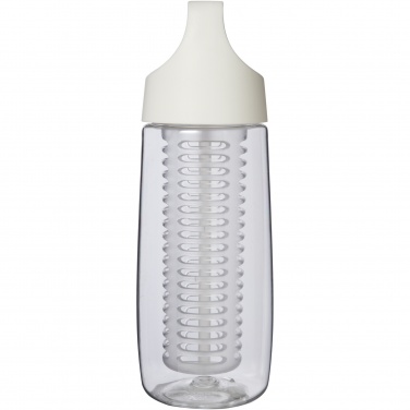Logotrade firminės dovanos nuotrauka: HydroFruit 700 ml perdirbto plastiko sportinis buteliukas su atverčiamu dangteliu ir infuzija