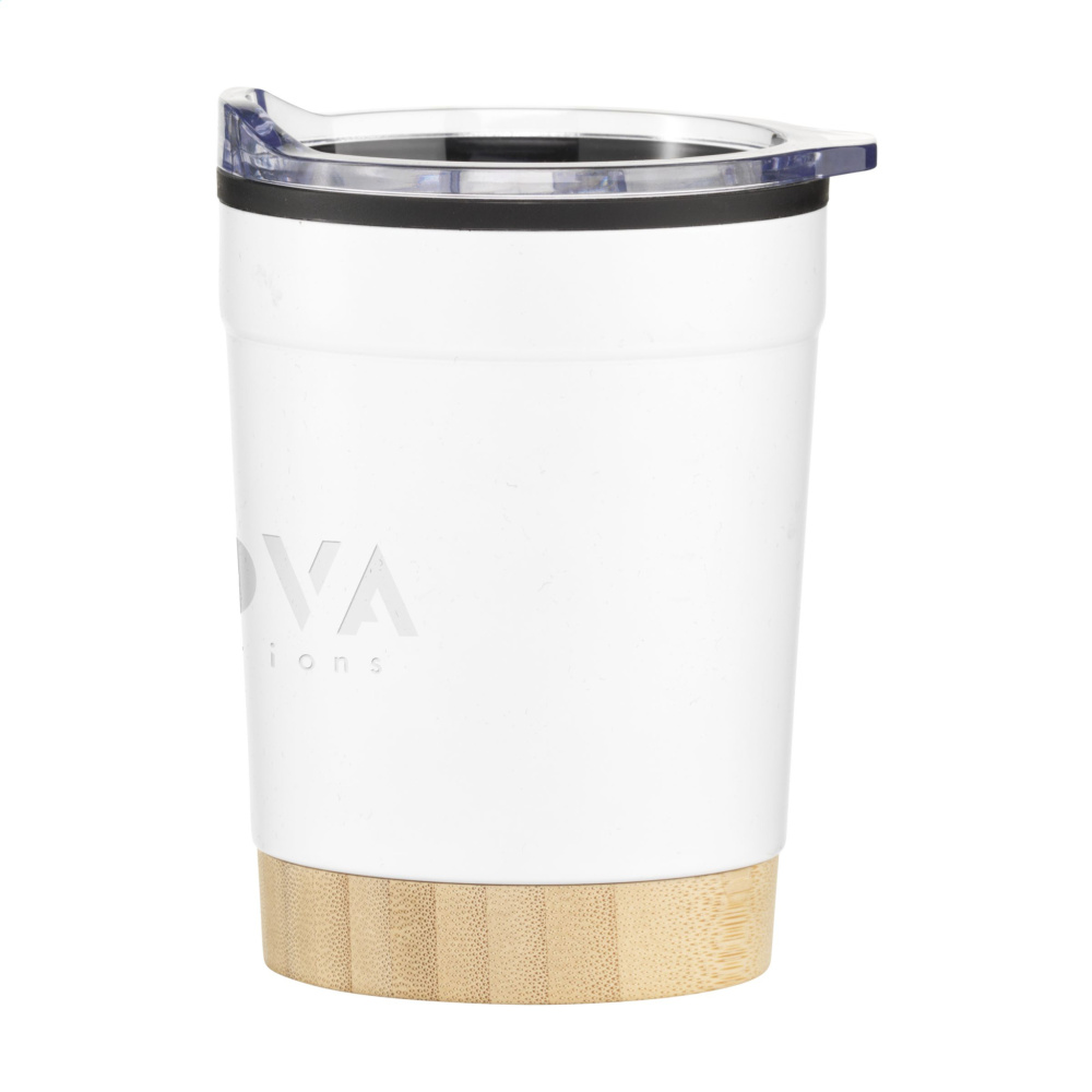 Logotrade reklaminiai produktai nuotrauka: Kobe Bamboo RCS Recycled Steel 350 ml kavos puodelis
