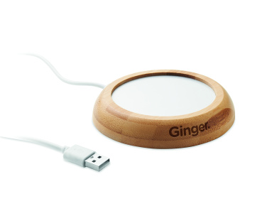 Logotrade reklaminiai produktai nuotrauka: Bambukinis puodelių šildytuvas su USB