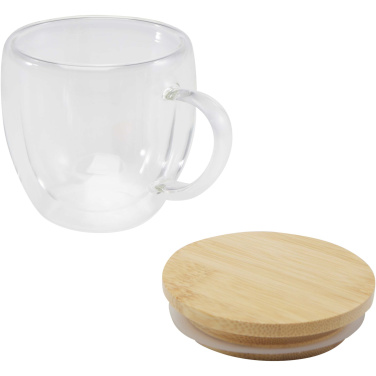 Logotrade Ideja dāvanas foto: Lenora 250 ml stikla krūze ar bambusa vāku