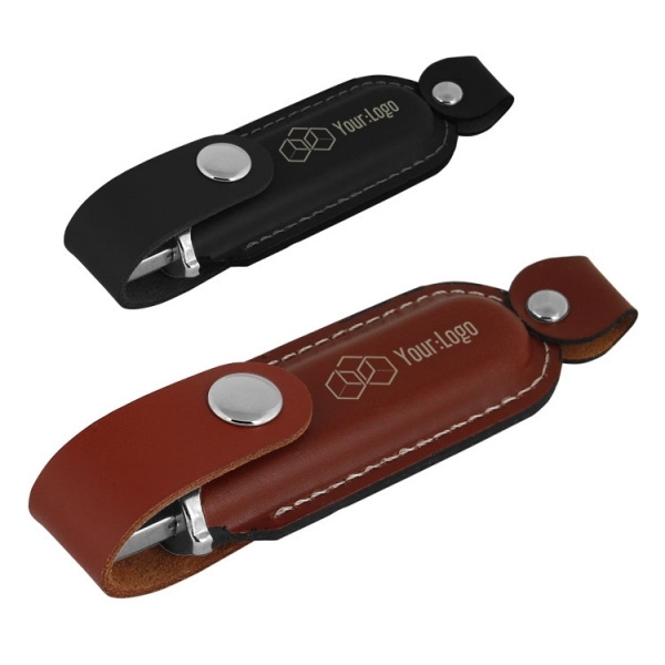 Logotrade ziemassvētku dāvanas foto: Ādas USB zibatmiņa