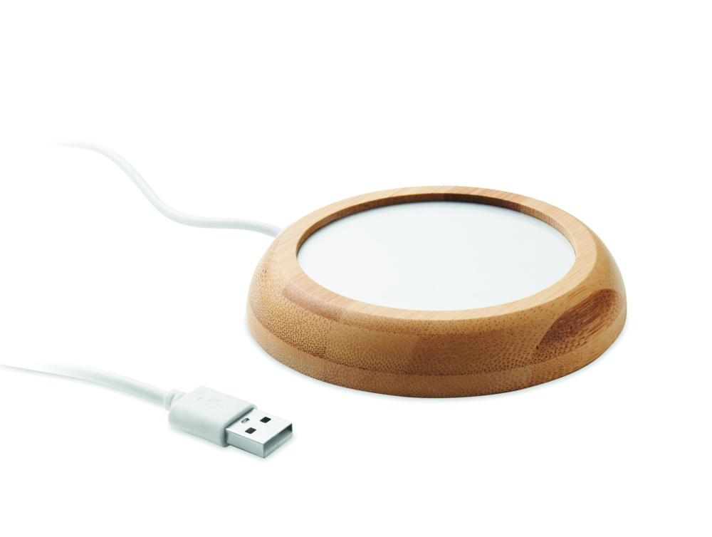 Logotrade dāvanas foto: Bambusa krūzīšu sildītājs ar USB
