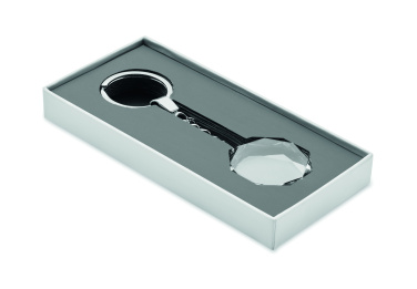 Logotrade Ideja dāvanas foto: Apaļa stikla apbalvojumu atslēgu piekariņš