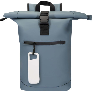 Logotrade Ideja dāvanas foto: Alkes 5000 mAh 12W ūdensizturīgs pārnēsājamais akumulators no pārstrādātas plastmasas ar karabīni