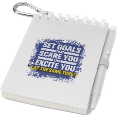 Logotrade Ideja dāvanas foto: Lig Mini pārstrādātu mīksto vāku piezīmju grāmatiņas un lodīšu pildspalvas komplekts āra lietošanai (melna tinte)