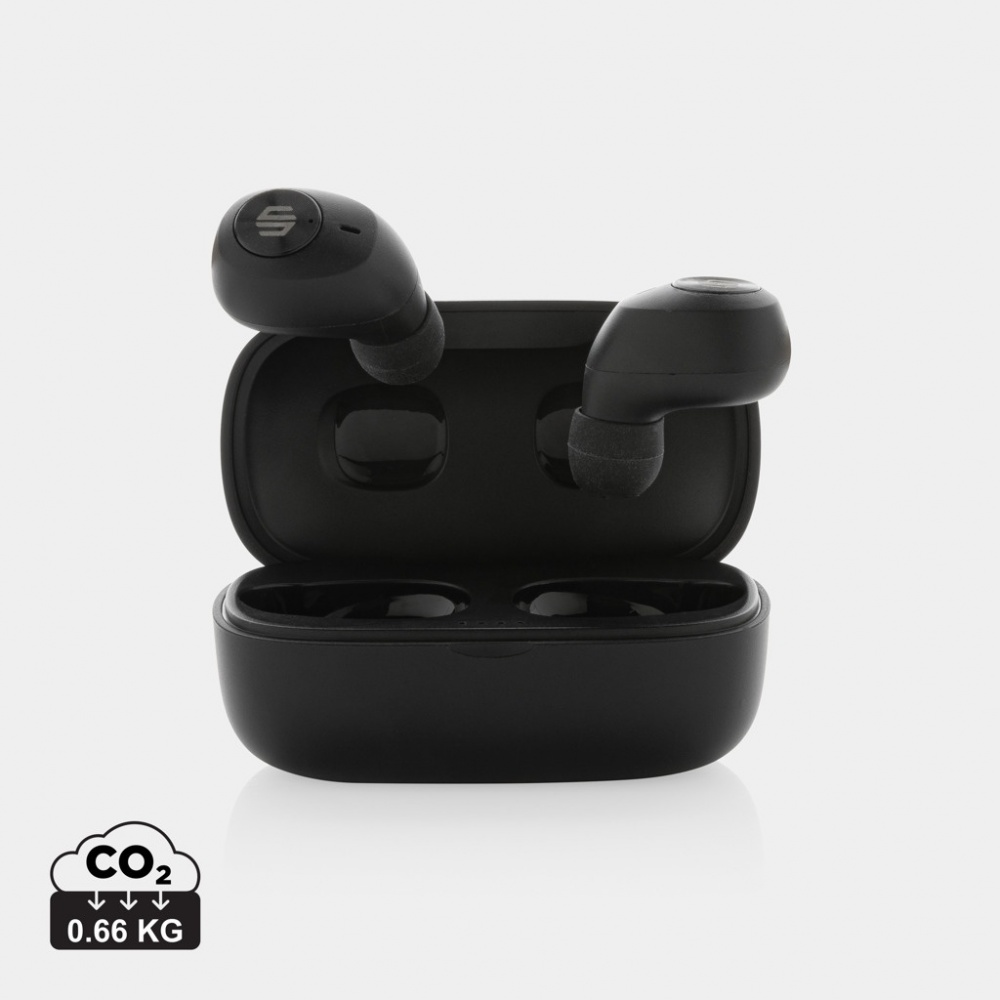 Лого трейд бизнес-подарки фото: Наушники-вкладыши Urban Vitamin Palm Springs RCS rplastic ENC