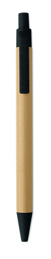 Лого трейд бизнес-подарки фото: Push button ball pen in bamboo