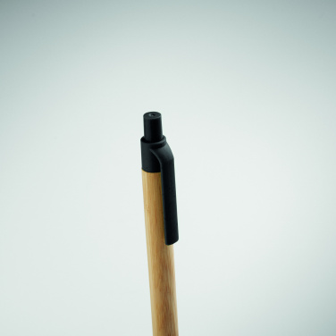 Логотрейд pекламные cувениры картинка: Push button ball pen in bamboo
