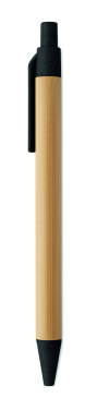 Лого трейд pекламные подарки фото: Push button ball pen in bamboo