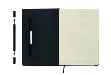 Лого трейд pекламные cувениры фото: A5 notebook with phone holder
