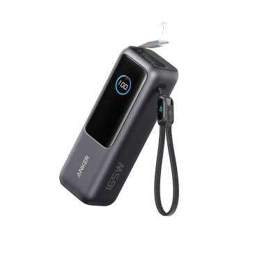 Логотрейд pекламные подарки картинка: Anker Power Bank 25.000 мАч 165 Вт, встроенный выдвижной кабель