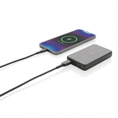 Logotrade presentreklam bild: 5.000 mAh trådlös powerbank i RCS återvunnen plast