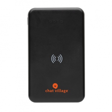 Logotrade kampanjprodukter bild: 5.000 mAh trådlös powerbank i RCS återvunnen plast